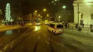 Večerní Brno na Lince 3 [Tram Track View]