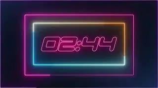 Neon countdown timer  - 5 minute -  Colorful Neon Countdown