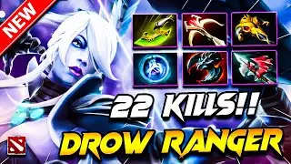 Dota 2 DROW RANGER Gameplay | 22 Kills!! Drow Ranger DOTA 2 Carry Build Gameplay 7.39