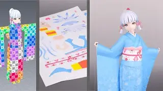 ペーパークラフト　Kimono綾華（原神二次創作）