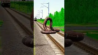 ANGRY ANACONDA VS TRAIN 😱 #snake #train #shorts