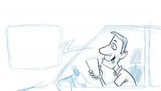 Drawing the bad drivers and coffee cartoon