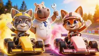 Symba & Squirrel Fun Forest Race 🏎️🌲 | Drifts, Jumps and Pit Stop Repair
