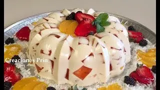 Gelatina de Mosaico de Durazno con 3 leches
