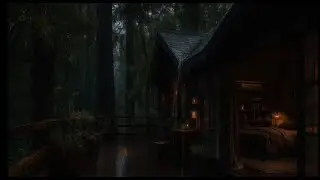 Serene Heavy Rain for Sleep on a Cozy Cabin | Rain Sounds for Insomnia