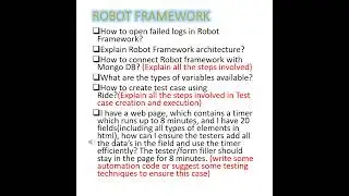 Tech Mahindra Python Robot Framework Int Ques for 6 to 13 yrs - Testing Labs A to Z Shrts5   2of4