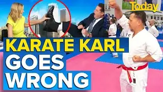 Things go bad for Karl trying to show off his karate skills | Today Show Australia