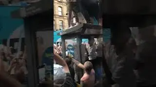 Guardiola & managers team on parade open Bus passing Princess Street!