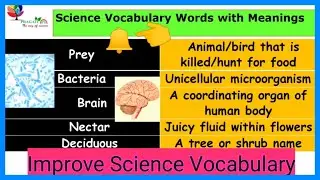 Improve Science Vocabulary | Scientific words