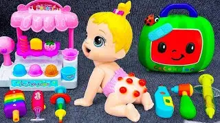 9 Minutes Pinkfong Ice Cream Shop Play Set Unboxing, Satisfying Cash Register ASMR 💞Review Toys