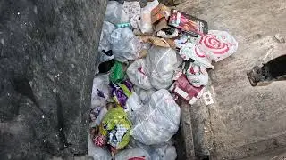 Garbage truck hopper POV: Christmas Eve trash part 3 McNeilus ZR