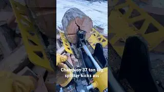 Champion 37 ton log splitter kicks a$$ #foryou #logsplitter #champion #wood #firewood #foryou
