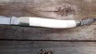 custom Mother of pearl handle pocket knife Personalized, 30th anniversary gifts for husband Sowbelly