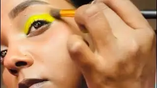 Yellow eye makeup, eyemakeup tutorial brown skin 