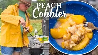 Easy Campfire Peach Cobbler