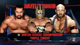 United States Championship Triple Threat Match, Rusev vs Ryback vs Kalisto [WWE 2K16]