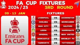 fa cup fixtures today  3rd round this weekend big selected matches &bull; fa cup 2024/25