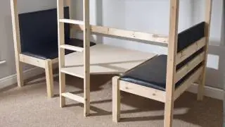 Strictly Beds Duo 3ft Single Solid PIne Bunk Bed with table