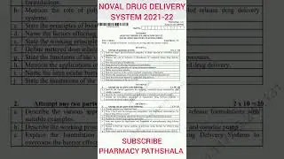 NOVAL DRUG DELIVERY SYSTEM(NDDS) 2021-22|| Previous year question papers|| B.Pharma 7 Sem|Aktu paper