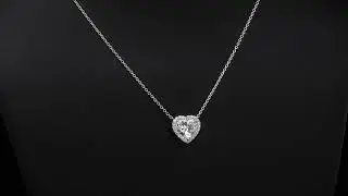 Heart Shape Diamond Necklace WITH HALO style#GH12