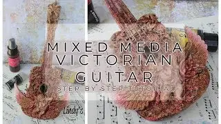Mixed Media Victorian Guitar full step by step tutorial by Phoebe Tonosaki