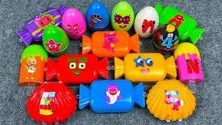 Rainbow Eggs Slime 🌈 Find NUMBERBLOCKS Rainbow CANDY... Treasures Together 🎁 Satisfying CLAY ASMR