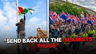 Finally - UK Patriots STRIKE BACK and Start TAKING DOWN Muslim Flags in Britain