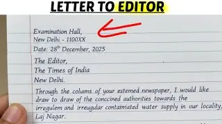 Letter to Editor | English General Perfect Format 