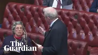 Lady Trumpington gives V-sign to fellow peer &ndash; archive video