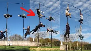 Acrobats Perform Choreographies On Chinese Pole #shorts