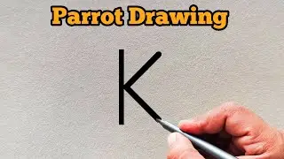 Easy parrot drawing for beginners | K letter parrot drawing