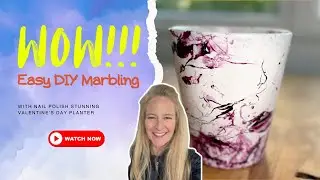 WOW!! Easy DIY Marbling with Nail Polish  Stunning Valentines Day Planter
