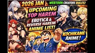 2026 Jan Upcoming Top Harem, E**hi, R Harem Anime List, Webtoon Creators Rules, Kochikame [DV live]