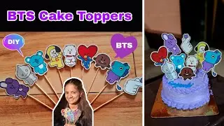 Handmade BTS Cake Topper/DIY Cake Toppers Tutorial/ BTS Theme Cake Decoration Idea/ BTS Cartoon