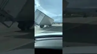 High winds tip over semi-trucks on a highway in Utah