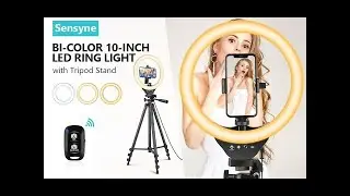 Sensyne 10'' Ring Light with 50'' Extendable Tripod Stand, Unboxing +features