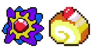 Starmie Pokemon & Cute Cake Pixel Art Drawing 