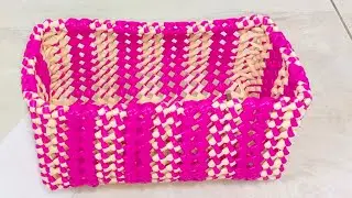 Rectangle mini storage basket/ அழகான சின்ன கூடை ஈஸியா போடலாம் /  easy and clear tutorial