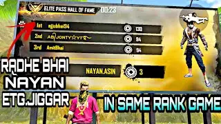 AJJUBHAI,AMITBHAI,ABJONTY VS NAYAN,RADHEBHAI,JIGGAR IN ONE RANK GAME ||AJJUBHAI REACTION ON LIVE