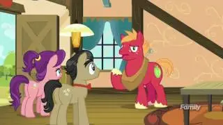 Teen AJ and Big Mac try to hide Granny Smith at the farm