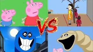Peppa vs Squid Game vs Hungry Snake vs Hungry Worm
