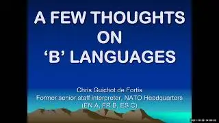 Thoughts on B Languages