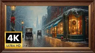 Victorian Winter Evening 4K | Christmas Music | Christmas Ambiance | Framed Christmas TV Art