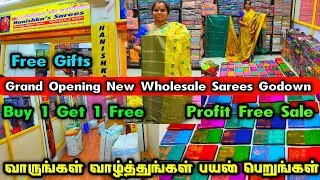 Grand Opening New Wholesale Godown, Free Gifts, Buy 1 Get 1 Free, Margin Free Sale, Hanishkas Sarees