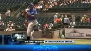 Tracy McGrady pitching against the LI Ducks