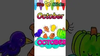 Coloring October month #WeRkidz9 #month name #Drawing #October #shorts