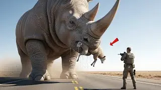 Brave Rescue Team Saves Innocent Sheep from GIANT Monster Rhino 🛑🦏