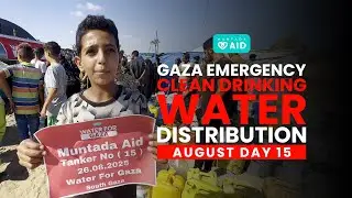 Muntada Aid has started distributing clean drinking water inside Gaza