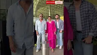 Sunil Shetty ahan Shetty and athiya Shetty spotted at airport