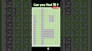 Can you find 16??#NumberHunt #FindTheNumber #BrainTeaser #ObservationSkills